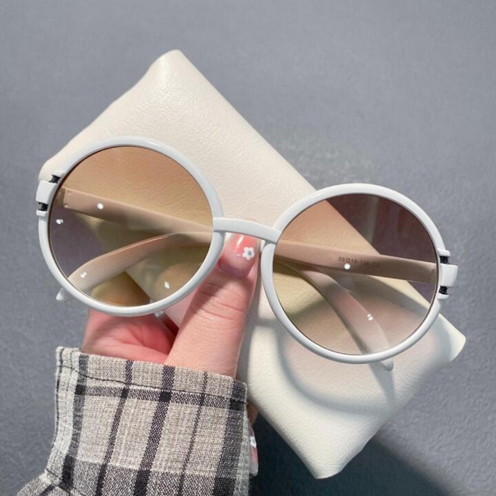 NEW White Oversize Round Sunglasses Glasses